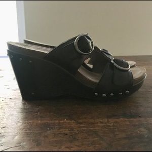 Dansko Black Wedge Sandal